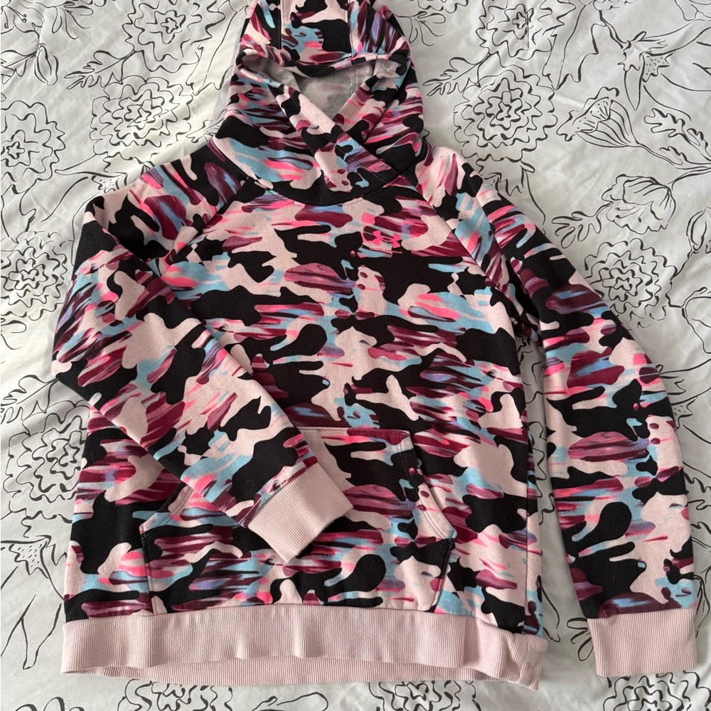Under Armour Pink and Black Camo Hoodie